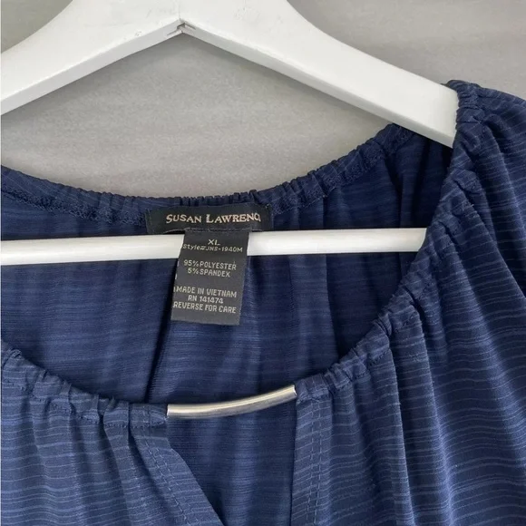 Susan Lawrence Top Sleeveless Navy Blue Size XL Metal Detail on the neck - Picture 7 of 8